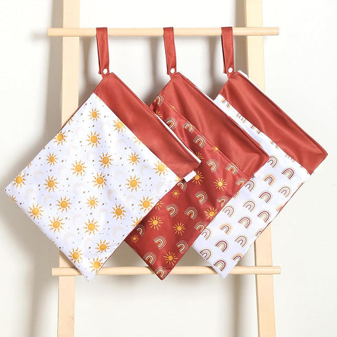 Bottone 3pcs Baby Nappy Bag Reusable Dry Wet Bag Diaper Underwear Washable Wet Bag Infant Diaper Milk Bottle Storage