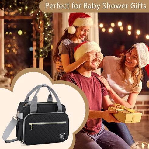GOGOSO Crossbody Small Diaper Bag, Cute Mini Baby Diaper Tote Bags with Insulated Pockets for Traveling Outdoor Parent