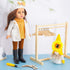 11 Pcs Doll Closet with Wooden Hangers, 11.8 Inches Mini Doll Clothes Rack, Wardrobe Furniture Accessories