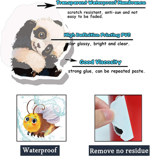 160pcs Cute Animal Stickers for Kids - Cartoon Watercolor Animal Stickers for Water Bottle, Laptop, Scrapbook,