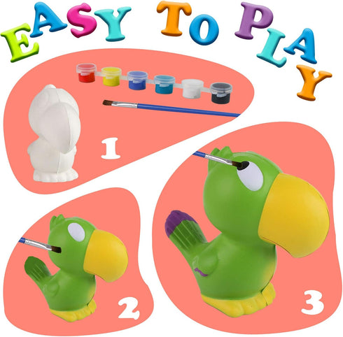 6 LovesTown Squishies Painting Kit, PCS Squeeze Toys DIY Animal Paint Your Own Squishies for Birthday Gifts