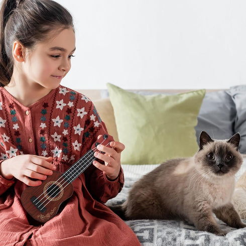 Toddmomy Kids Ukulele Toys, 4 Strings Toddler Ukulele Musical Instrument for Early Education Beginners