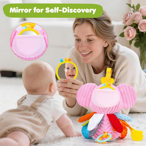 JoySpark Toys 0-6 6-12 3 4 5 6 7 8 9+ Tummy Baby Girl Toys Months, Sensory Musical Toddler Toy for Months, Pink
