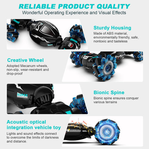 RC Cars, Gesture Sensing Stunt Car Toys for Boys Girls 6-12 Year Old, 2.4GHz 4WD Hand Remote Control Car 360° Rotate