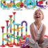 93 PCS Marble Run Premium Set - STEM Educational Building Block Toy with 30 Glass Marbles for Kids - Marble Maze Game