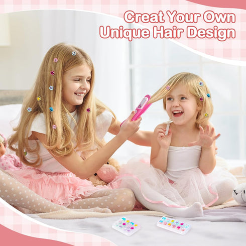 5-12 Yoloflix Hair Gem Stamper Kit,Bling Hair Jewels for Girls, Hair Styling Tool with Reusable Shining Diamonds