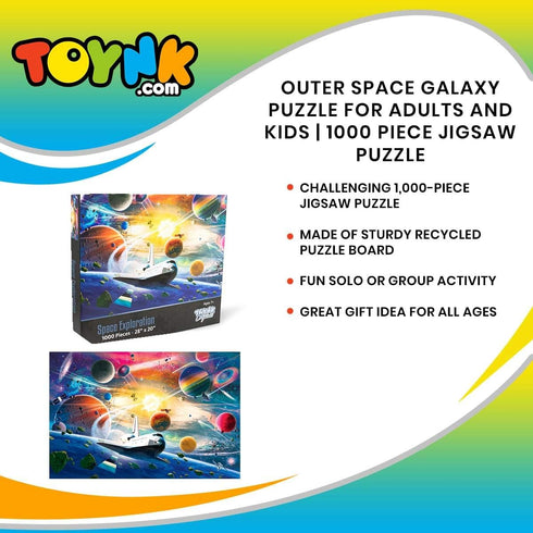 Space Exploration Galaxy Puzzle for Adults and Kids - Difficult 1000 Piece Jigsaw Toy for Game Night