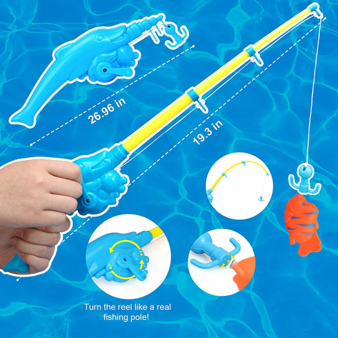 2-Player 3-5 Set TOY Life Magnetic Fishing Game for Kids - Toddler Fishing Pole with Fish Toys - Bath & Pool Toys