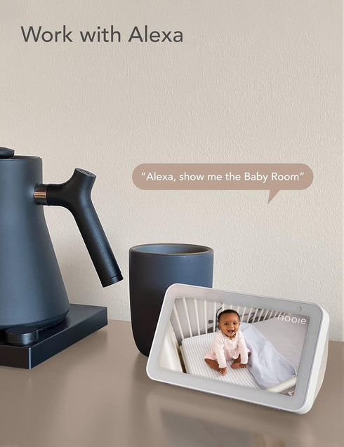 nooie 2K Baby Monitor, Baby Camera Monitor with Phone App, WiFi Indoor Camera for Home Security, AI Motion Tracking