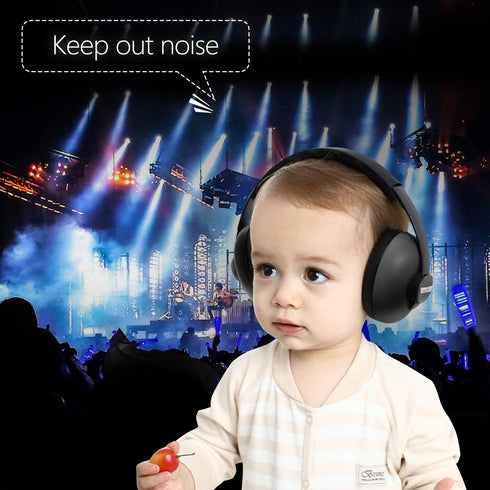 Baby Noise Cancelling Headphones for Ages 3 Months to 3 Years (Black)