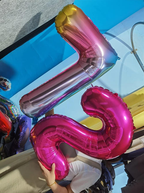 32 Inch Pink Number 2 Balloons, Foil Balloon for Birthday Party Decoration Supplies