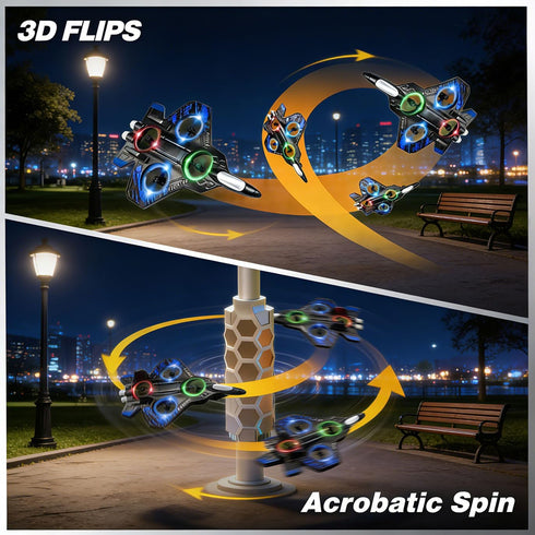 360 Foam Remote Control Airplanes, RC Planes with Light, RC Airplane Fighter Jet, Flip, Stunt Roll, Drones for Men