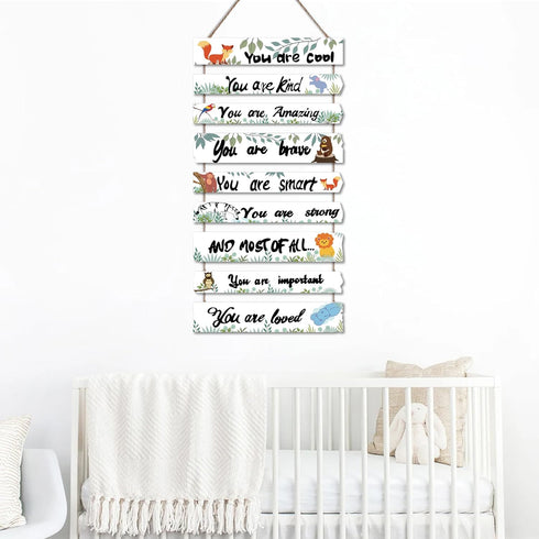 JEVUVU Woodland Nursery Room Decor for Baby Bedroom - Jungle Safari Animal Theme Wall Decor for Toddler Boy or Girl