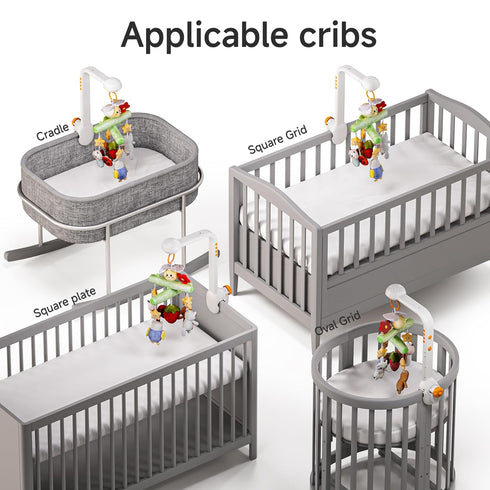 TUMAMA Crib Mobile with Music and Lights, Baby Mobile Cute Bee Crib Toys Hanging, Remote Control Nursery Mobiles