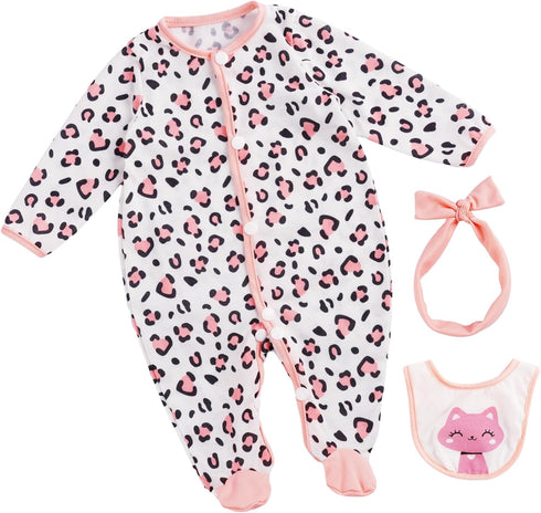 BABESIDE 3 Pcs Cat Style Romper Baby Doll Clothes for 17-22 Inch Dolls, Accessories for Newborn Boy & Girl
