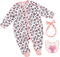 BABESIDE 3 Pcs Cat Style Romper Baby Doll Clothes for 17-22 Inch Dolls, Accessories for Newborn Boy & Girl