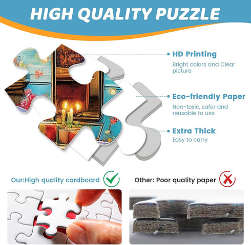 300 300 20.5 15 Pieces Puzzles for Adults | Camper Cat Jigsaw Puzzles | Large Piece Puzzle for Children Adults Seniors