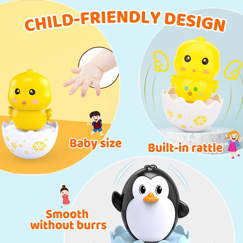 8 Lukax Baby Easter Egg Toys - Bunny Chick Baby Easter Basket Stuffer, Plastic Easter Egg Toys with Rattles, Toddler