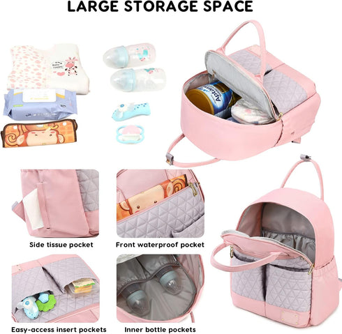 SONARIN Backpack,Large Mommy Multifunctional Lightweight Diaper Bag Capacity Travel Nappy Changing Bag Bag