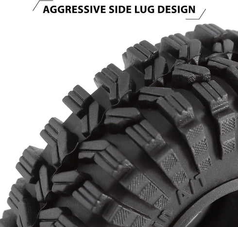 INJORA 1.0 All Terrain Super S5 King Trekker Tires - Soft Sticky for 1/18 TRX4M 1/24 RC Crawler Axial SCX24 FMS FCX24