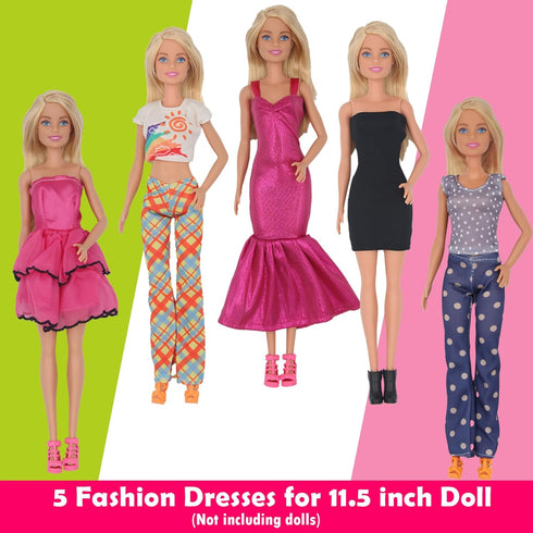 EuTengHao 30Pcs Doll Clothes and Accessories, 12 Inch Boy and Girl Dolls, Includes 12 Set Wear Clothes
