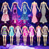 Glitter Sequin Mermaid Doll Clothes & Accessories - 12 Sparkly Glitter Party Dress, Crowns, Necklaces & Shoes