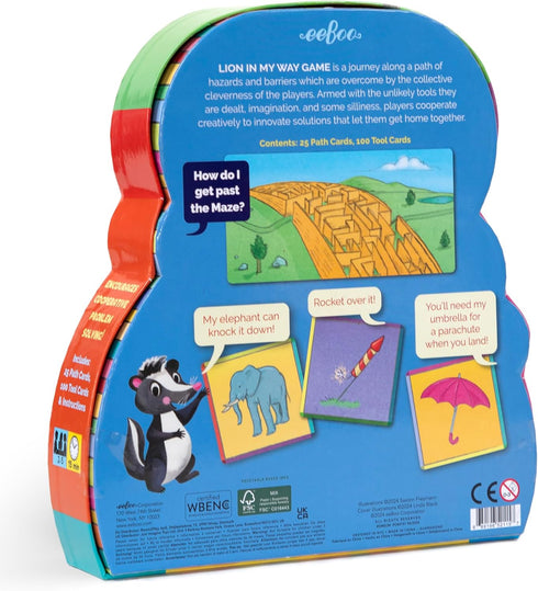 2-4 5 eeBoo Lion in My Way Game - Award Winning Cooperative & Imaginative Problem Solving Game, Screen-Free Fun