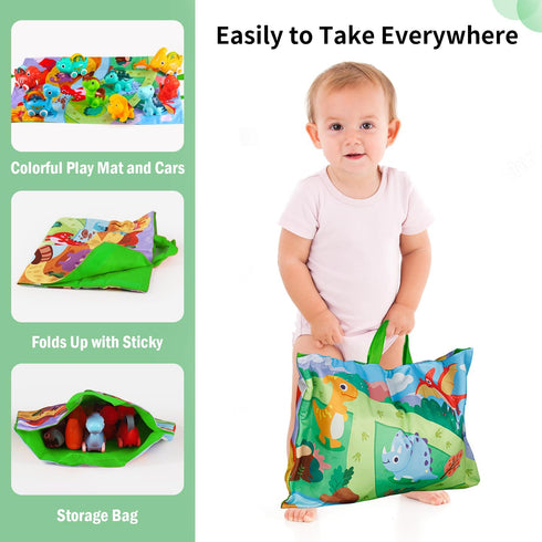 ALASOU 9 PCS Dinosaur Fantastic Creatures Toys with Playmat/Storage Bag, 1st Birthday Gifts for 1 Year Old Boy
