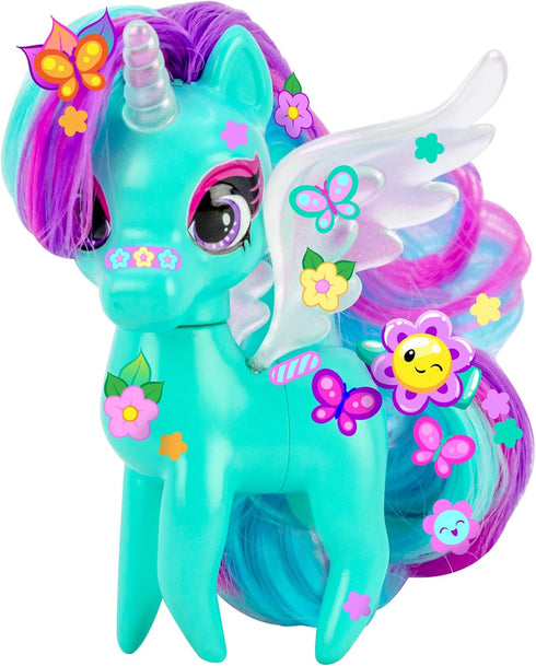 2-Pack 4+ Decora Ponyz Unicorn Dolls Heather & Kat | Customizable Pony Dolls with Stickers, Flutter Wings & Rooted Hair
