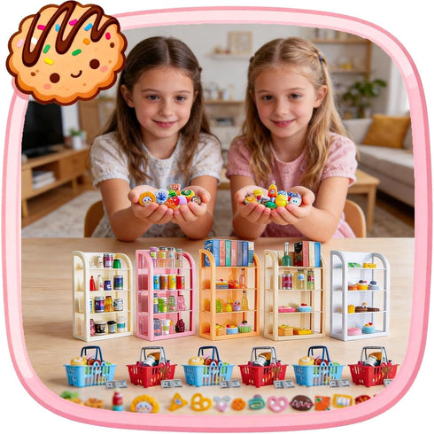 164pcs 4 Miniature Supermarket Shelves Furniture Model Layers Shelf Display Rack Doll House Accessory Storage Bookshelf