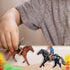 Toddmomy Riding Horse Figurine 4Pcs Action Figure, Western Figurines Toys, Plastic Horse with Rider