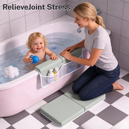 Elbow Elbow Comfortable Bath Kneeler and Kneeling Rest Pad - Painless Foam Mat with Support - Baby Bathtub Cushion