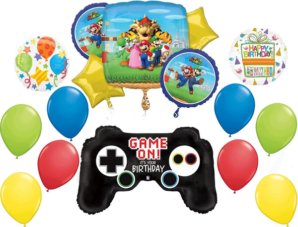 Anagram Mario Bros Party Supplies Video Gamer Birthday Balloon Decorations, BQ_4145