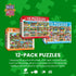 12-Pack Set, (4) 100 (4) 300 (4) 500 MasterPieces Jigsaw Puzzle Bundle Fun for Adults and Family, Folk Art Collection