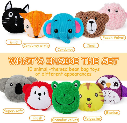 10 Pack,Texture teytoy Sensory Bean Bag for Kids Sensory Beanbags,Sensory Toys for Autism,Animal Sensory Fine Motor