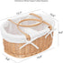 Handwoven Wicker Diaper Caddy Organizer, Multi - functional Baby Diaper Bag for Nursery & Home Storage, Detachable