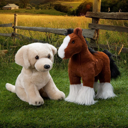 12 inches The Petting Zoo Standing Clydesdale Horse Stuffed Animal Plushie, Gifts for Kids, Wild Onez Barnyard Animals