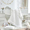 3 Pieces Crib Bedding Set Baby Ruffle Quilted Comforter with Fitted Sheet