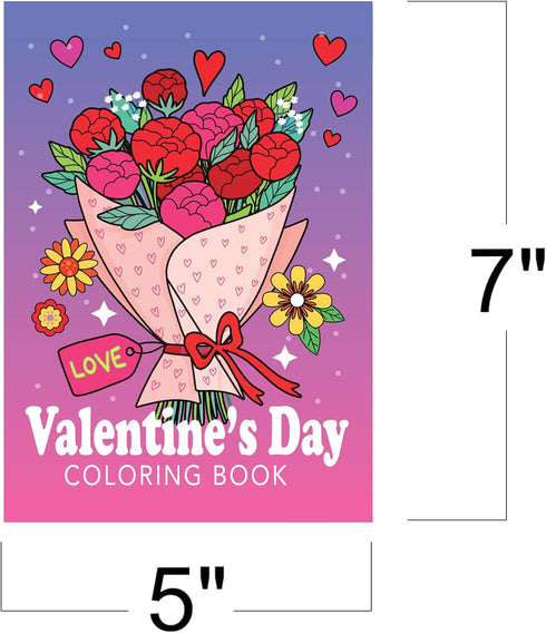 20 Packs 5" 7" 5 Set ArtCreativity / X Valentines Day Mini Coloring Books for Boys and Girls Children, Designs