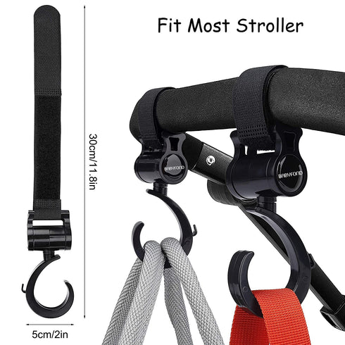 Stroller Hooks, Babyfond 2 Pack Multifunctional Hooks, 360-degree Rotating Non-Slip for Buggy, Baby Carrier
