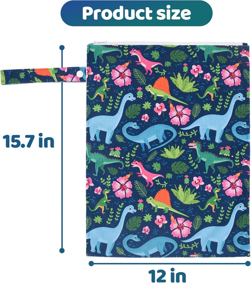2pcs Cloth Diaper Mess-proof Wet Bags,Waterproof Reusabel Travel Storage Stroller Daycare Soiled Baby Items Beach Pool