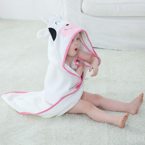 Swimming 0-6T, MICHLEY Unisex Baby Animal Hooded Bath Towel Soft Cotton Beach Bathrobe for Cow