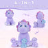 MaoGoLan 4 Pcs Purple Dinosaur Stuffed Animals Set, Plush Toys for Toddlers, Mummy Dinosaur with 3 Baby Triceratops