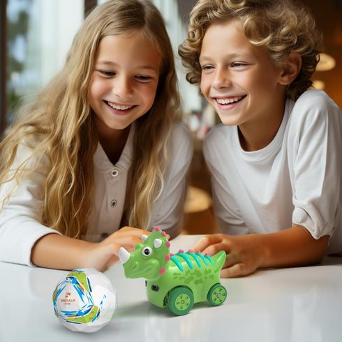 Interactive Dinosaur Toy Car with Smart Follow Ball, Gesture Control, Rechargeable Dino Toys for 3 Year Old Boys and
