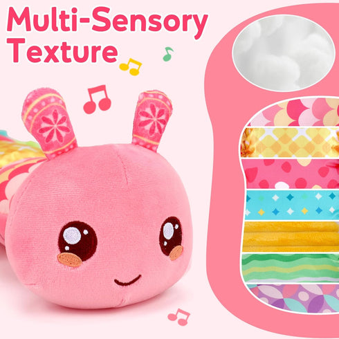 0-6 0-3 3-6 Tummy 3 4 5 6-12 Baby Girls Toys Month Music Animal Stuffed Caterpillar Toy for Infant Months Mirror