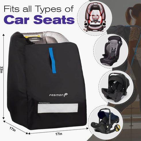 Backpack Car Seat Travel Bag for Airplane,Padded Adjustable Straps, Large Gate Check Bag for Air Travel,Heavy Duty