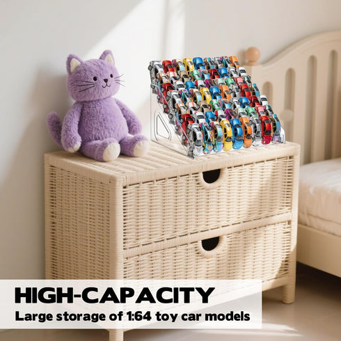 Hlimior 3 Pack 7-Tier 1/64 63 Toy Cars Display Shelf for Hot Wheels Display Case Storage Organizer for Scale Toy