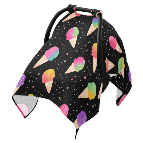 Mazeann Colorful Ice Creams Dot Car Seat Cover Baby Breathable Soft Infant Carseat