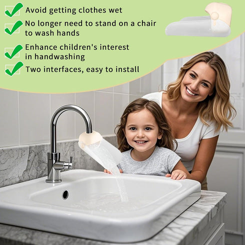 KOMIDK Toddler Faucet Extender for Bathroom and Kitchen Sinks - Apricot