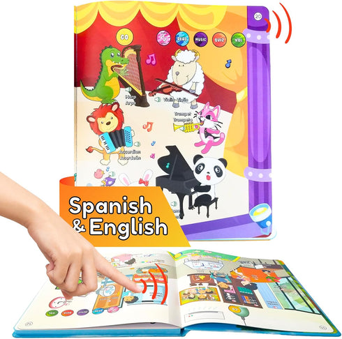 ZEENKIND Spanish English Talking Learning Book for Kids 2 3 4 5
